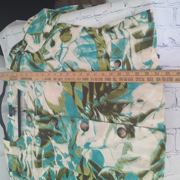 R.Q.T. Floral Button-Up, Linen Blend, 3/4 Sleeves Blazer/Jacket PXL - Picture 12 of 12